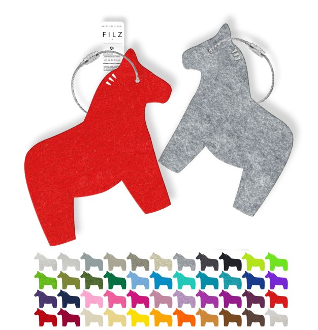 Dala - schwedisches PFERD - Filz Schlüsselanhänger -  Dalapferd Anhänger